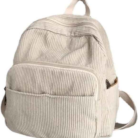 Mini Corduroy Backpack Purse for Women Small Casual Travel Organizer - Picture 1 of 10